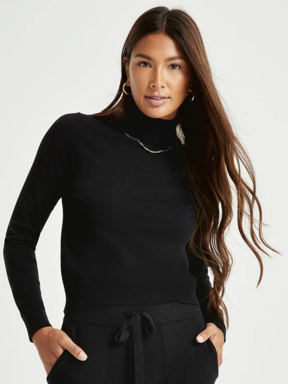 Splendid x Cella Jane Blog Black Ribbed Turtleneck Sweater